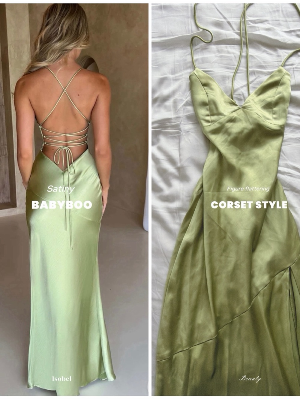 BABYBOO Isobel Maxi Dress Sage Green
